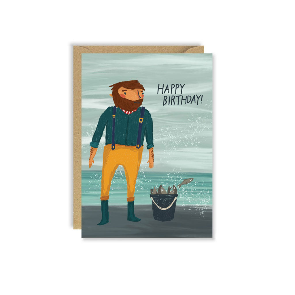 Fisherman Birthday Card at Boston General Store